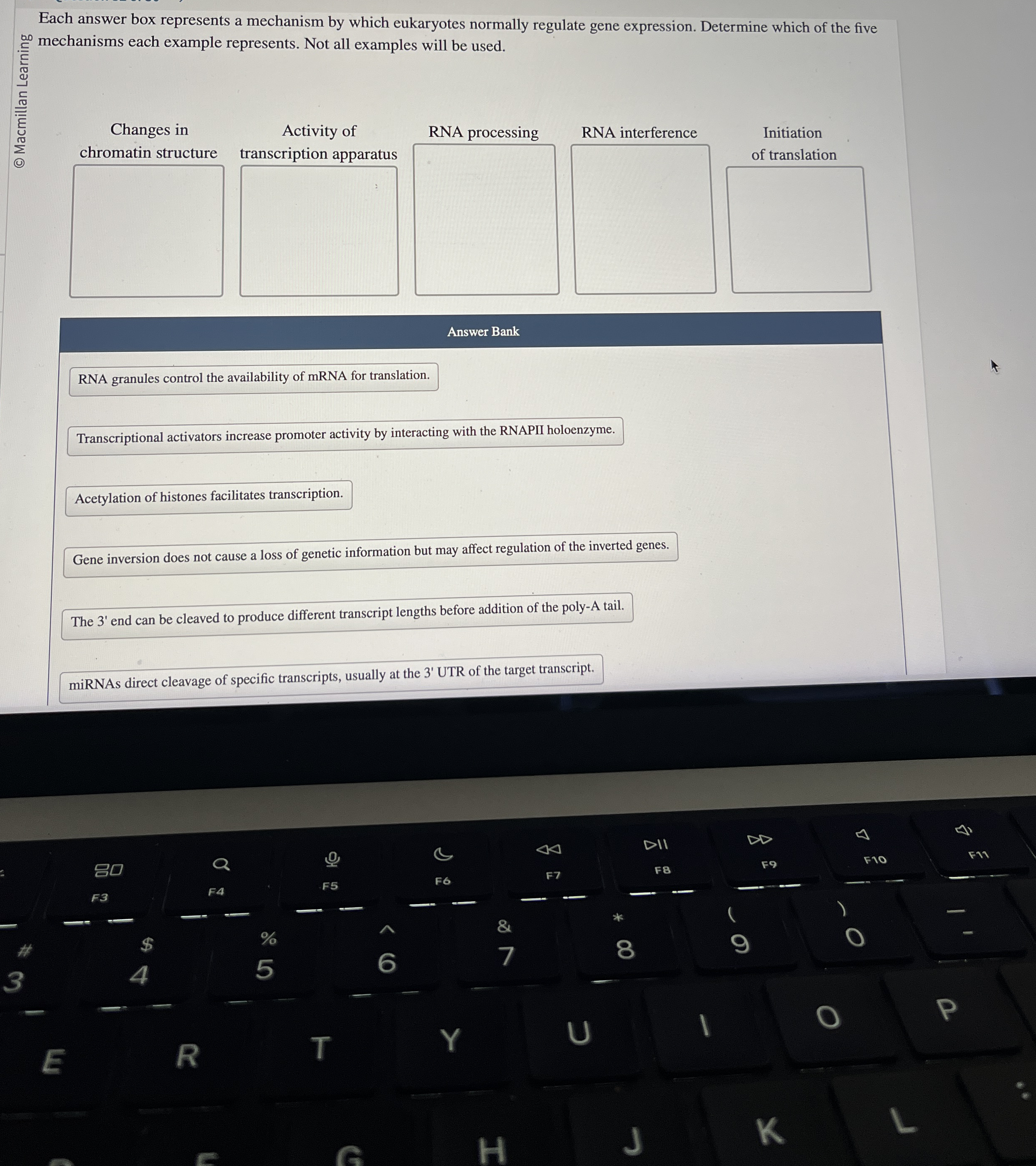 Each answer box represents a mechanism by which