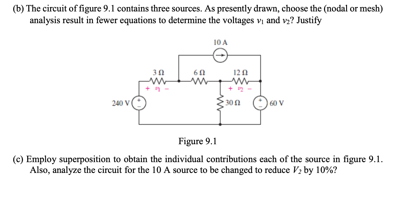 ( b ) The circuit of figure 9 . 1 contains three