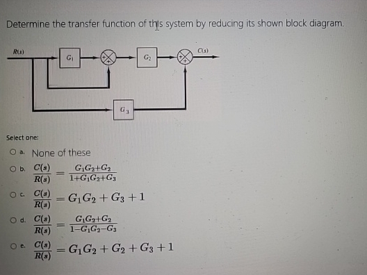 Determine the transfer function of this system by