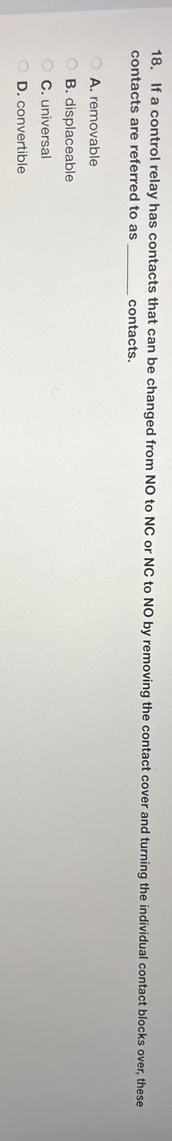 If a control relay has contacts that can be