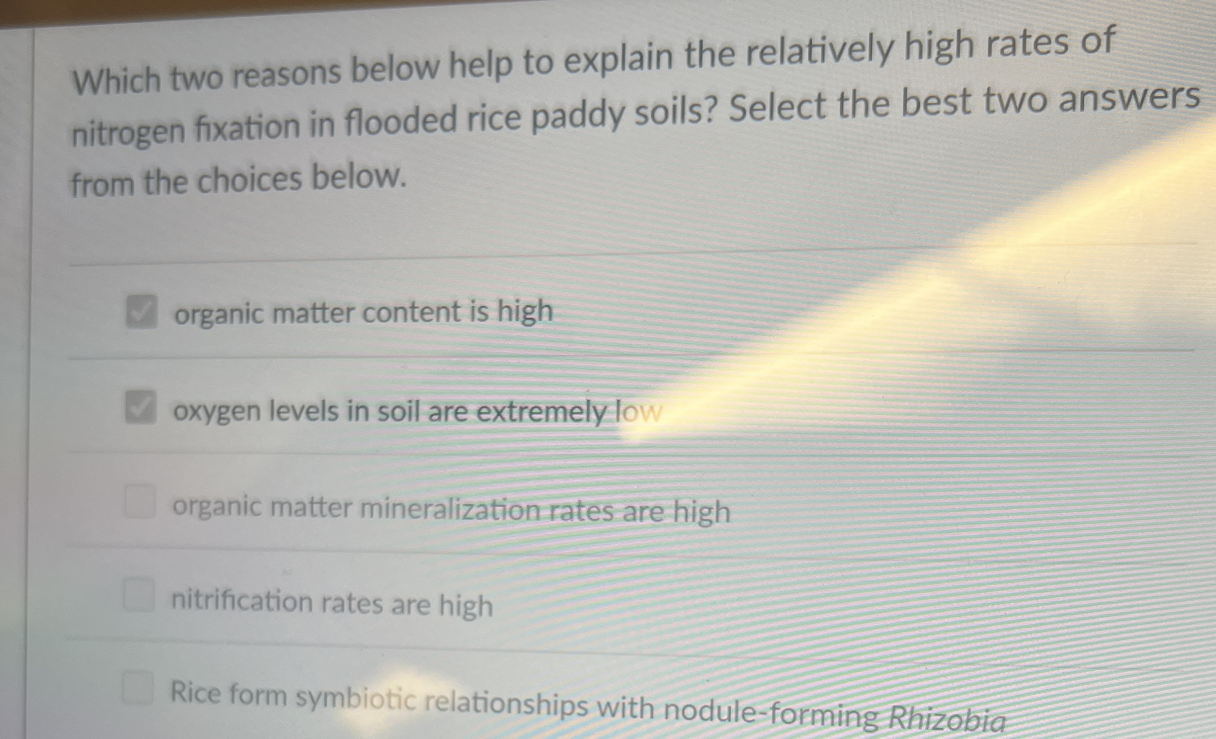 Which two reasons below help to explain the