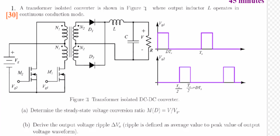 A transformer isolated converter is shown in