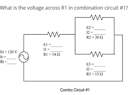 What is the voltage across R 1 in combination