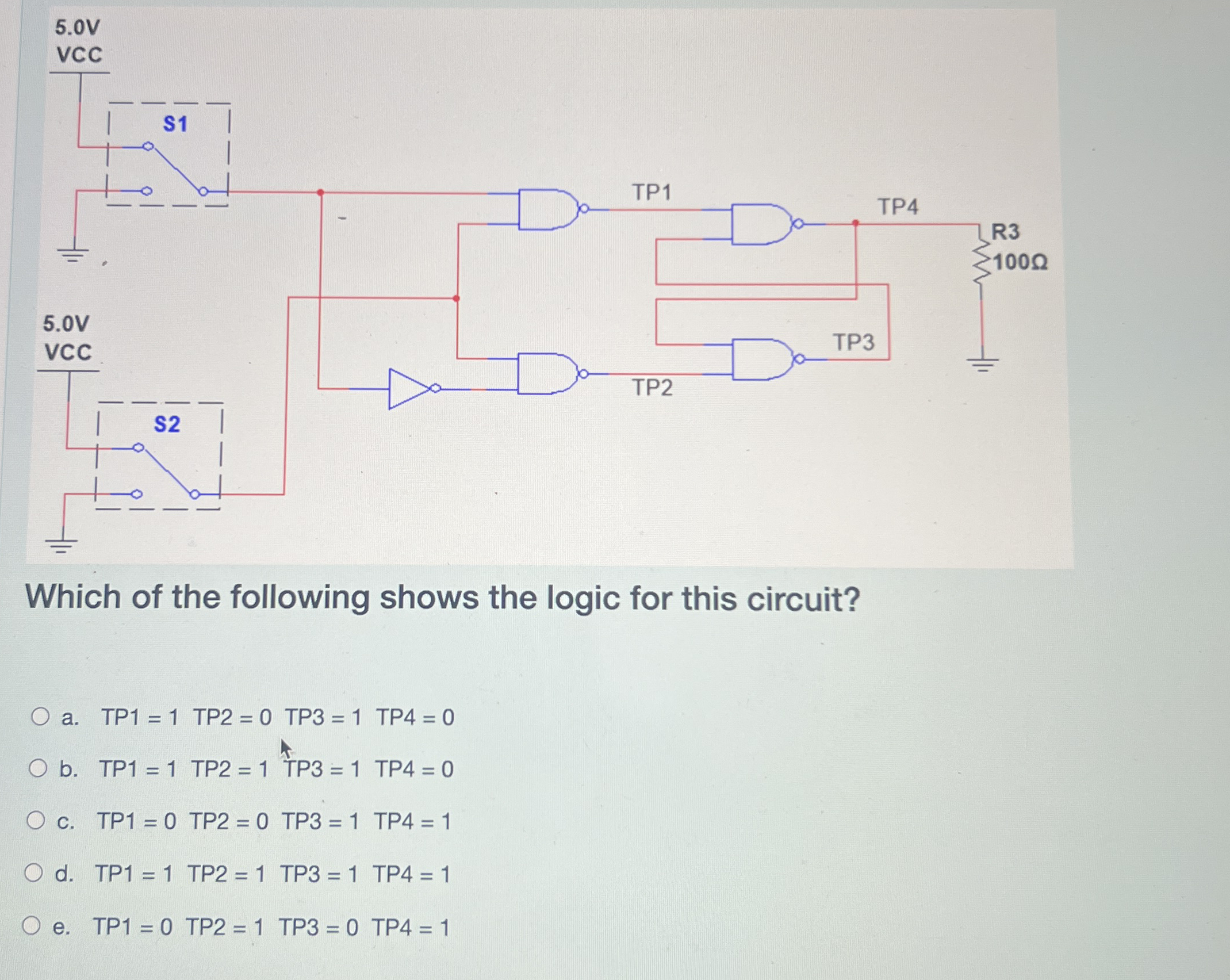 Which of the following shows the logic for this