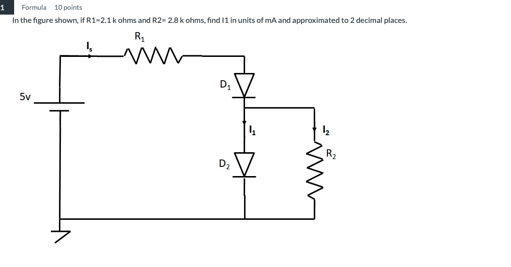 In the figure shown, if R 1 = 2 . 1 k ohms and R