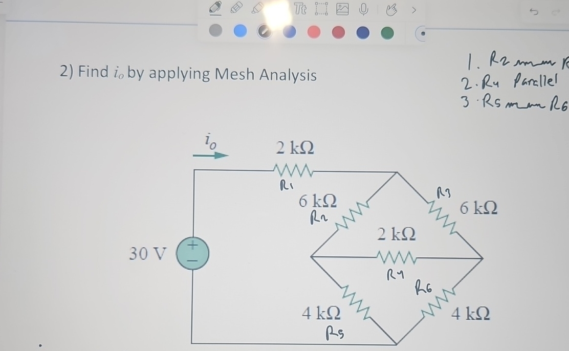 Find i o by applying Mesh Analysis R 2 m m m r R