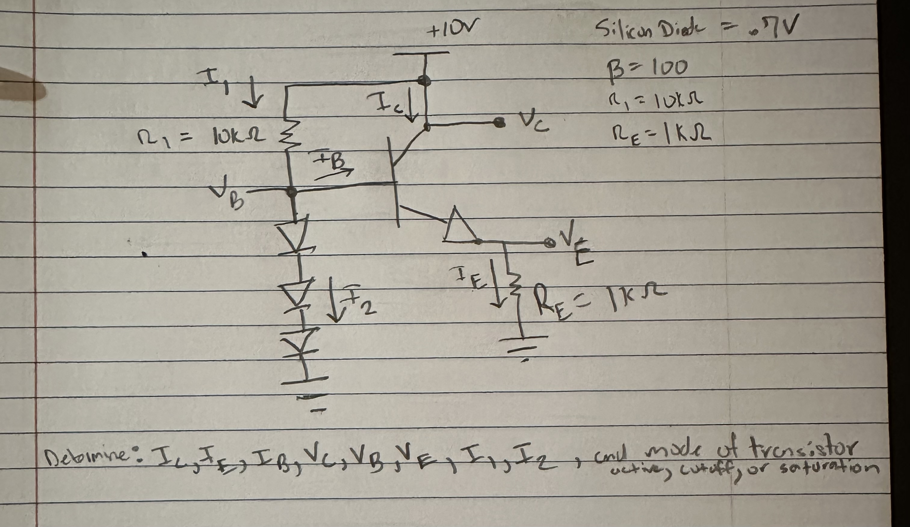 Debinine: I C , I E , I B , V C , V B , V E , I 1