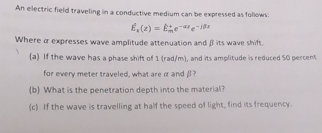 An electric field traveling in a conductive