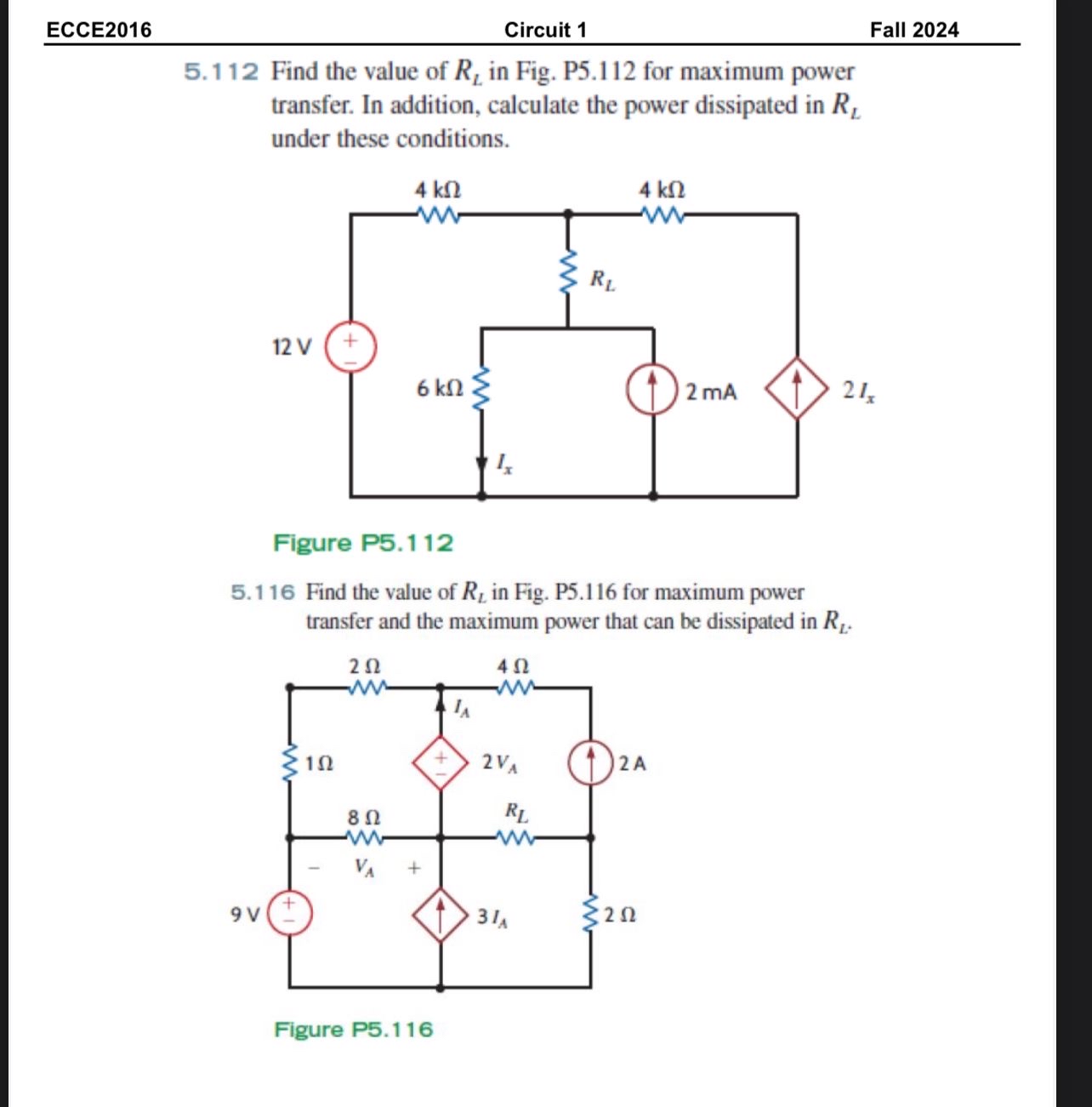 ECCE 2 0 1 6 Circuit 1 Fall 2 0 2 4 5 . 1 1 2