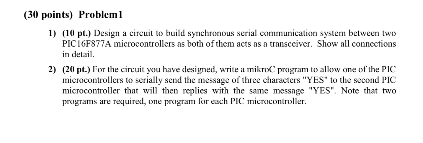 ( 3 0 points ) Problem 1 ( 1 0 pt . ) Design a