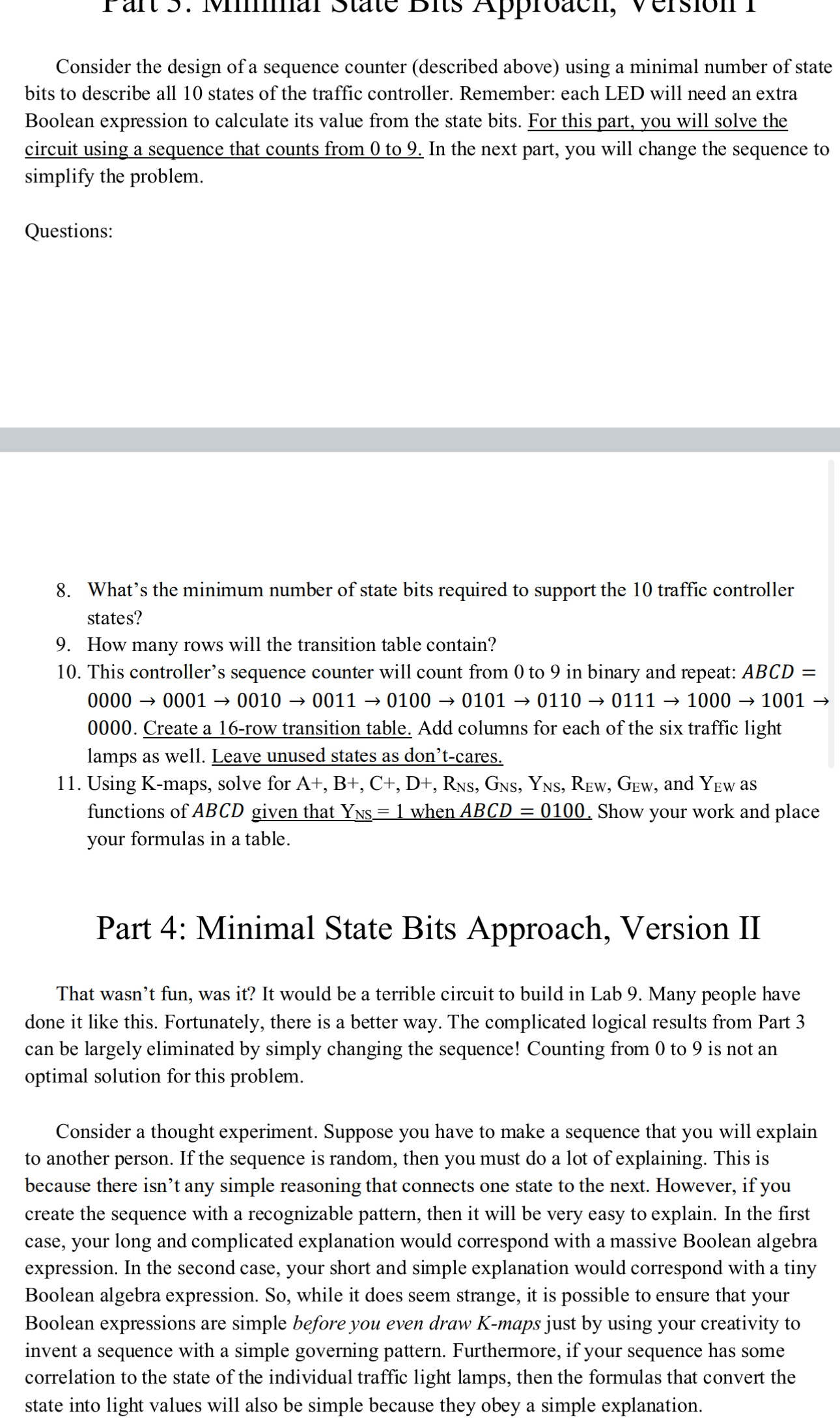 Part 1 : Traffic Light Specifications and Design