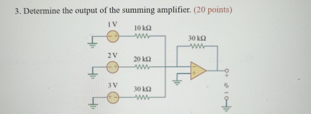 Determine the output of the summing amplifier. (