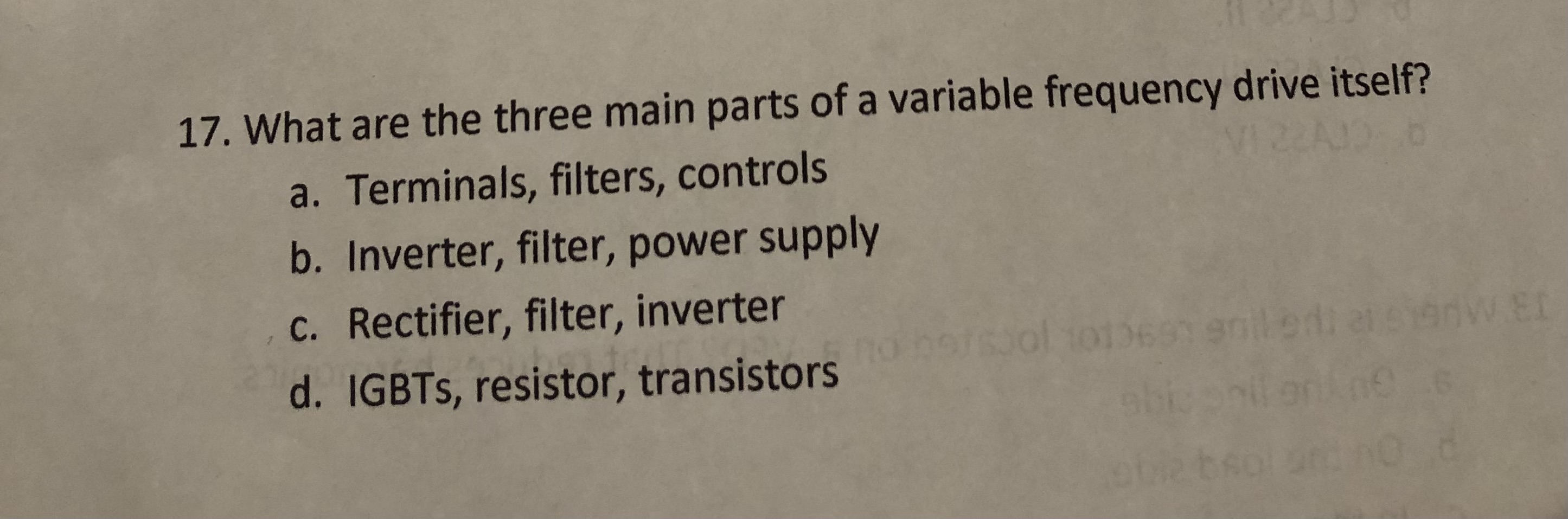 What are the three main parts of a variable
