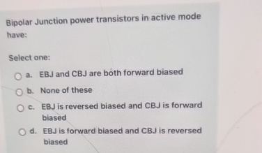Bipolar Junction power transistors in active mode
