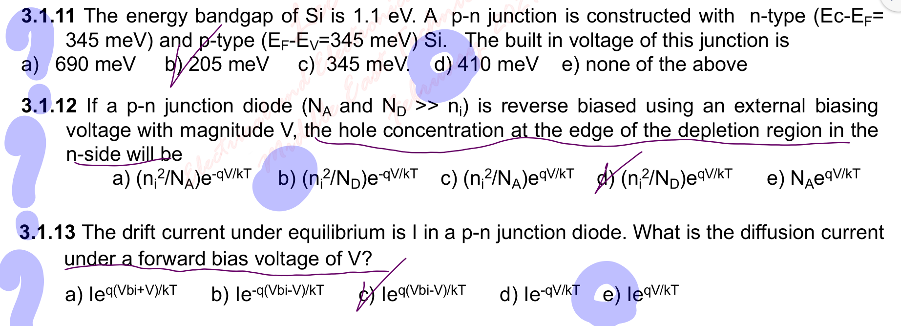 3 . 1 . 1 1 The energy bandgap of Si is 1 . 1 eV