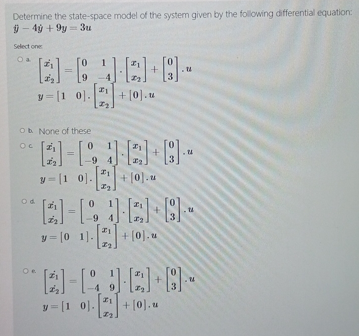 Determine the state - space model of the system