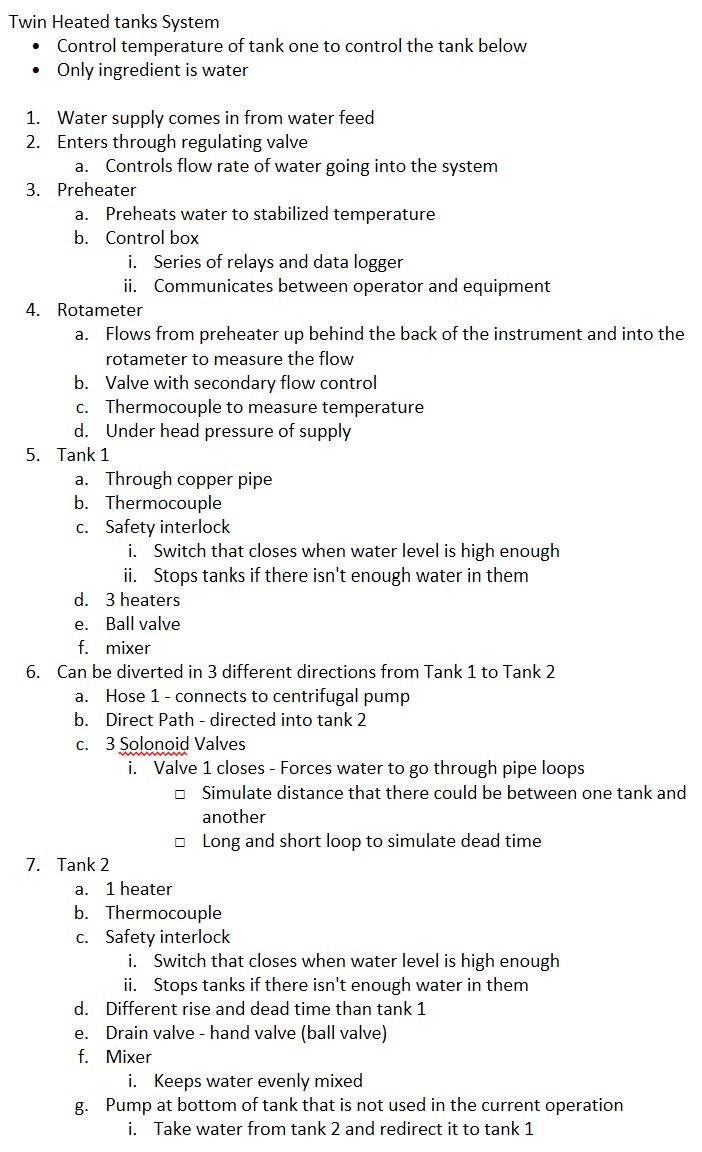 Draw a P&ID diagram that follows the following