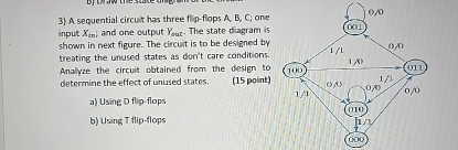 A sequential circuit has three flip - flops A , B