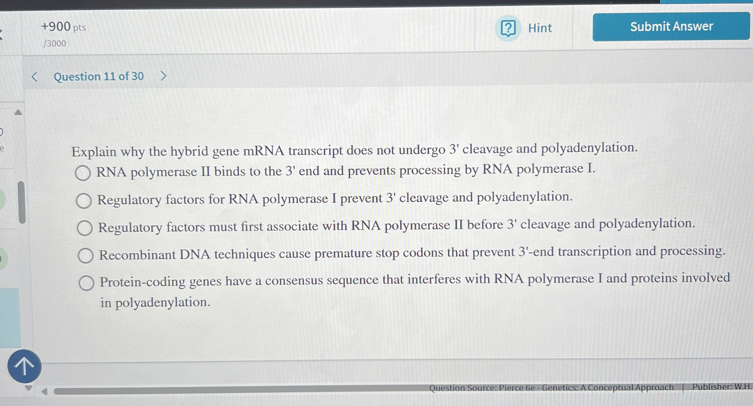 + 9 0 0 pts Hint 1 3 0 0 0 Question 1 1 of 3 0