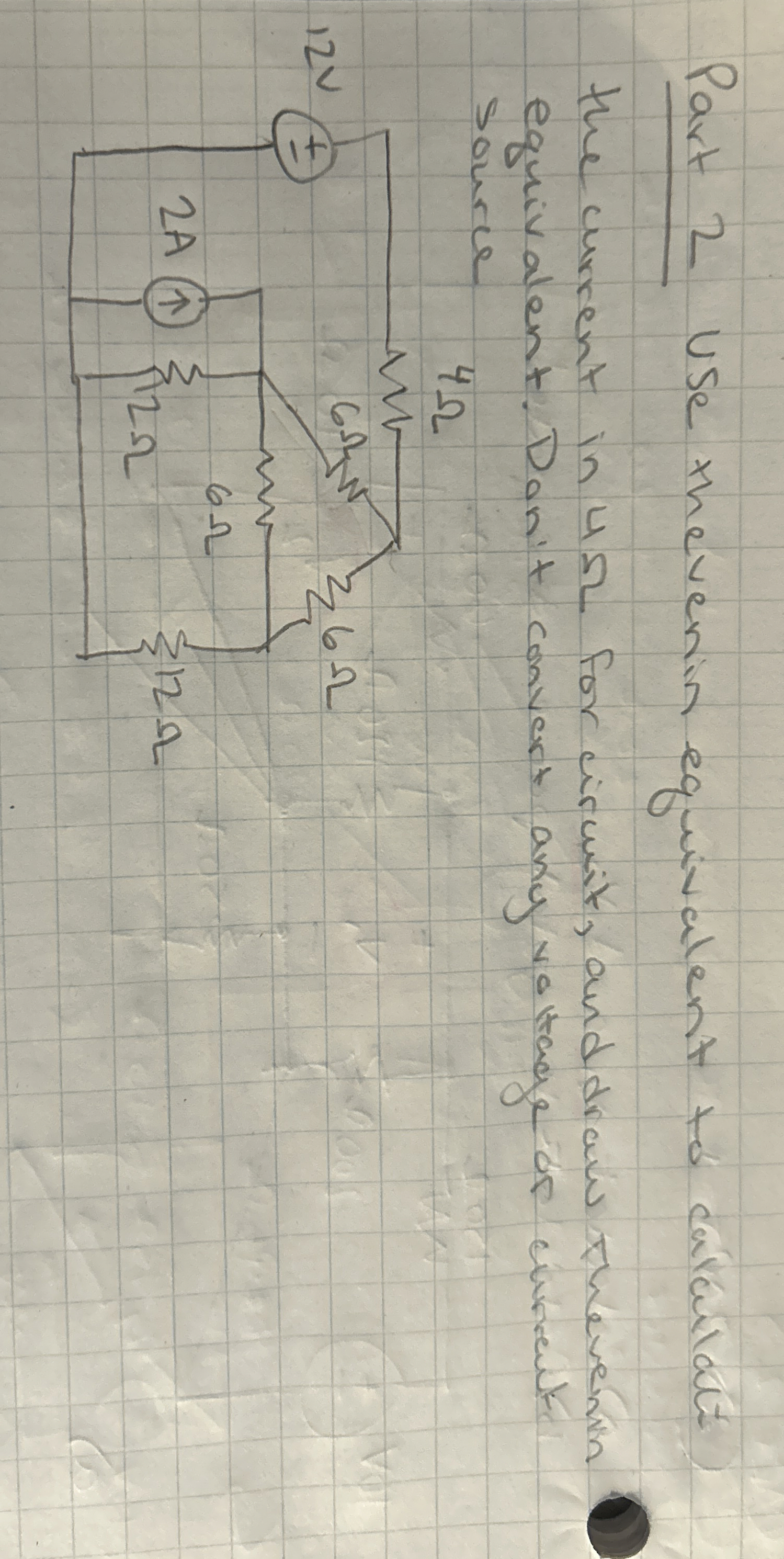 Use thevenin equivalent to calculate the current