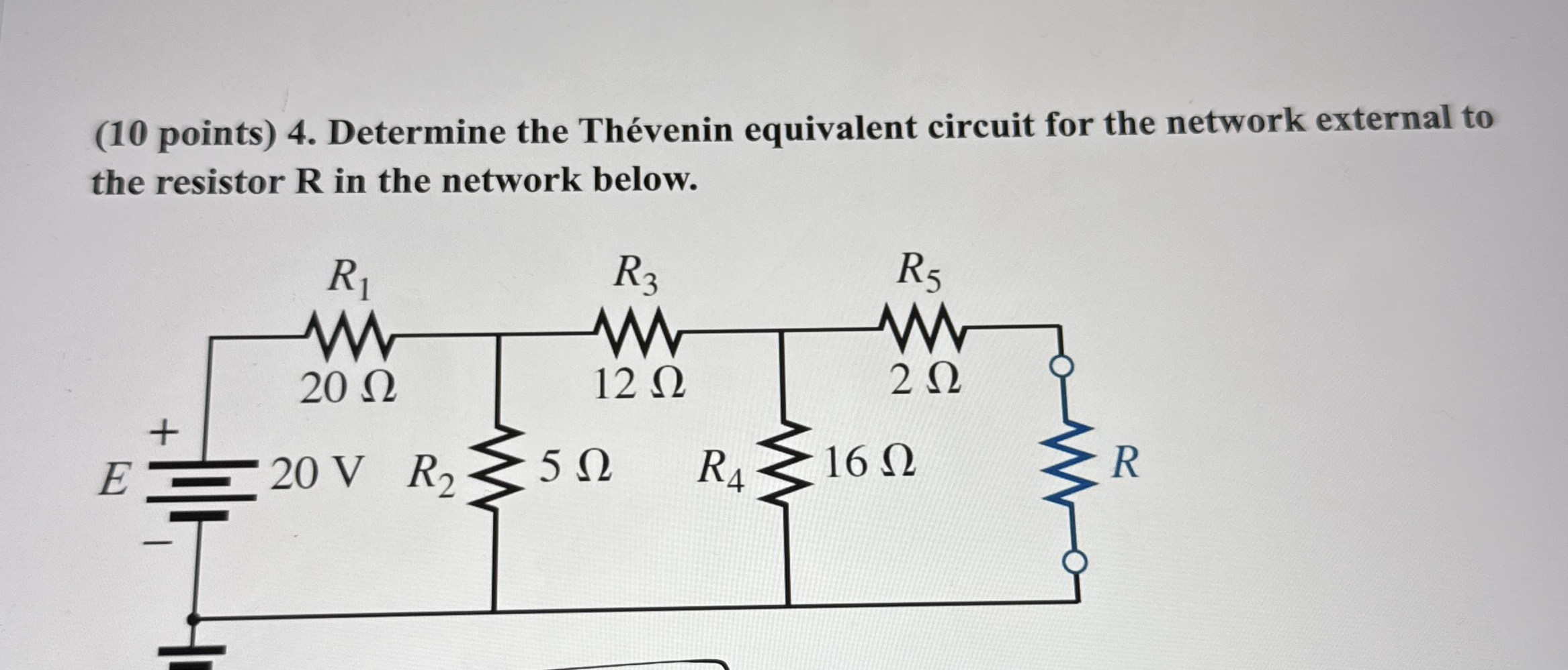 ( 1 0 points ) 4 . Determine the Th venin
