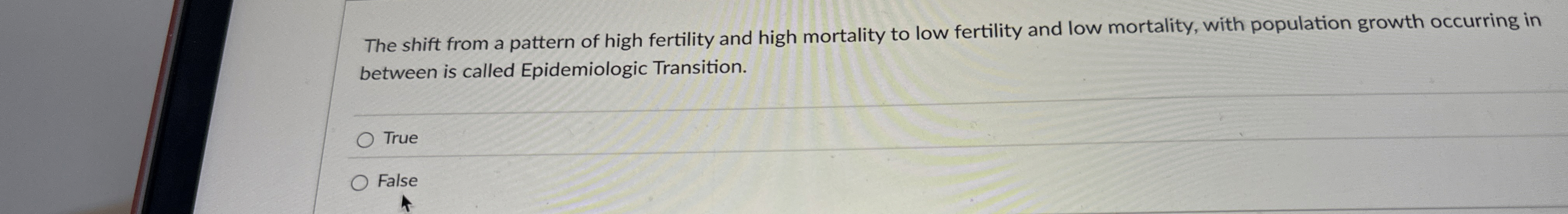 The shift from a pattern of high fertility and