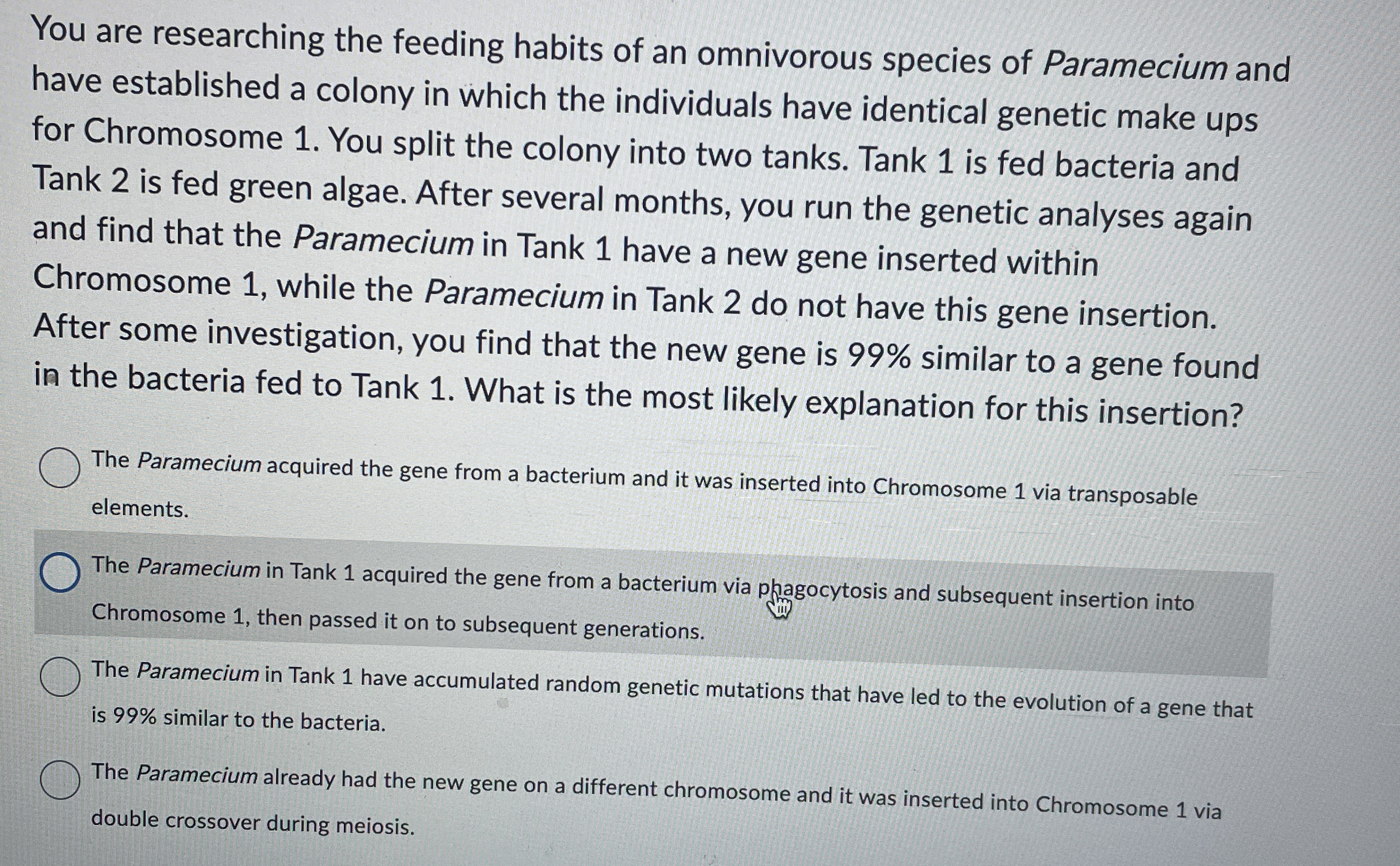 You are researching the feeding habits of an