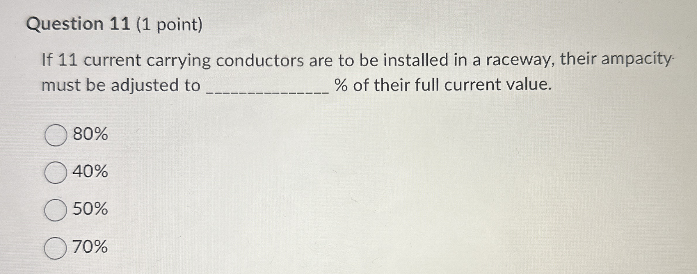 Question 1 1 ( 1 point ) If 1 1 current carrying