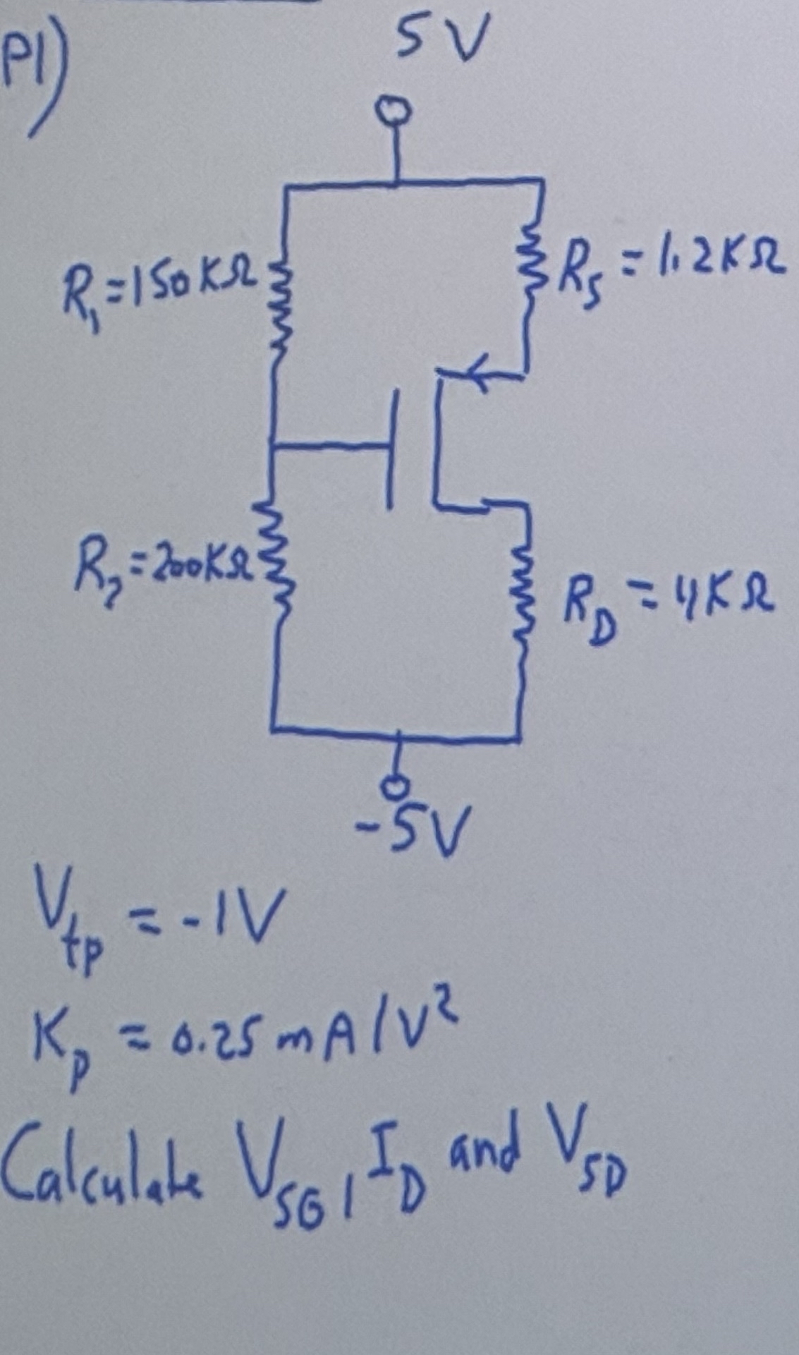 p l V t p = - 1 V K p = 0 . 2 5 m A V 2 Calculate