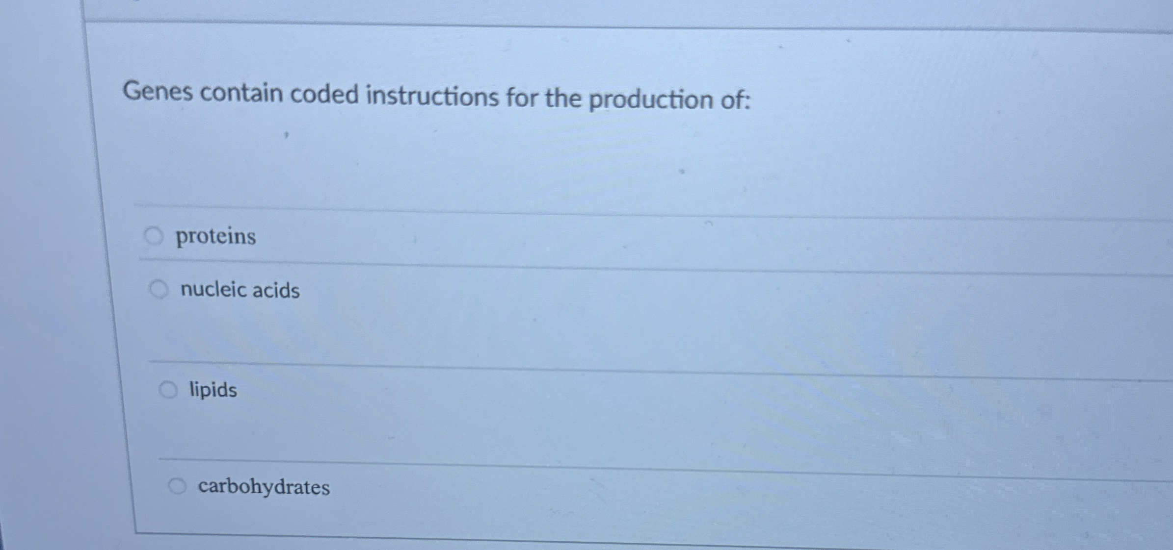 Genes contain coded instructions for the