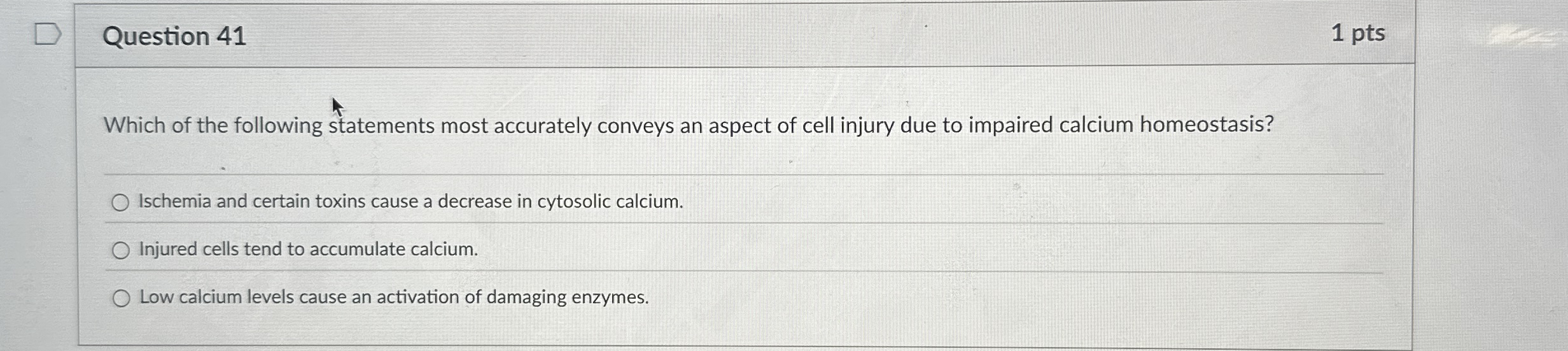 Question 4 1 1 pts Which of the following