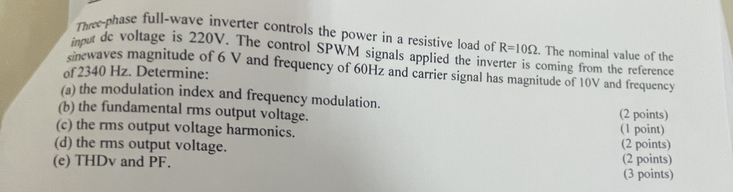 Thremphase full - wave inverter controls the