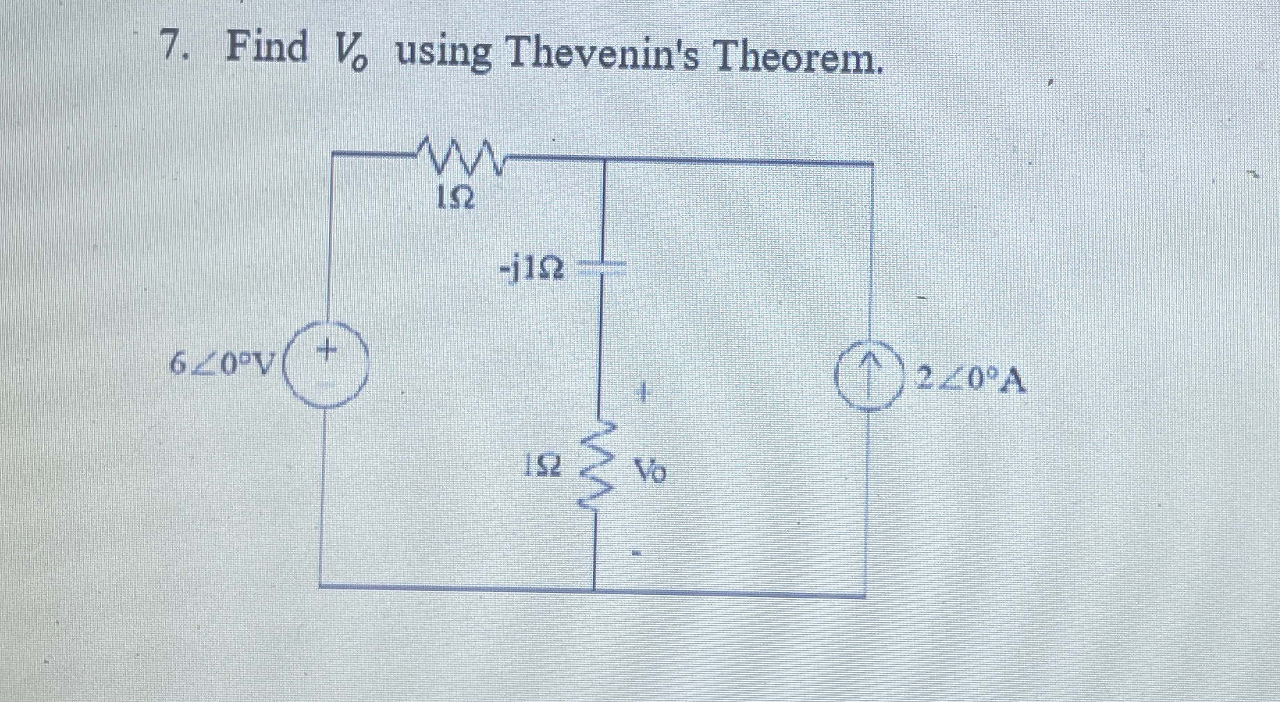 Find V 0 using Thevenin's Theorem. The correct