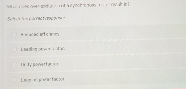 What does over - excitation of a synchronous