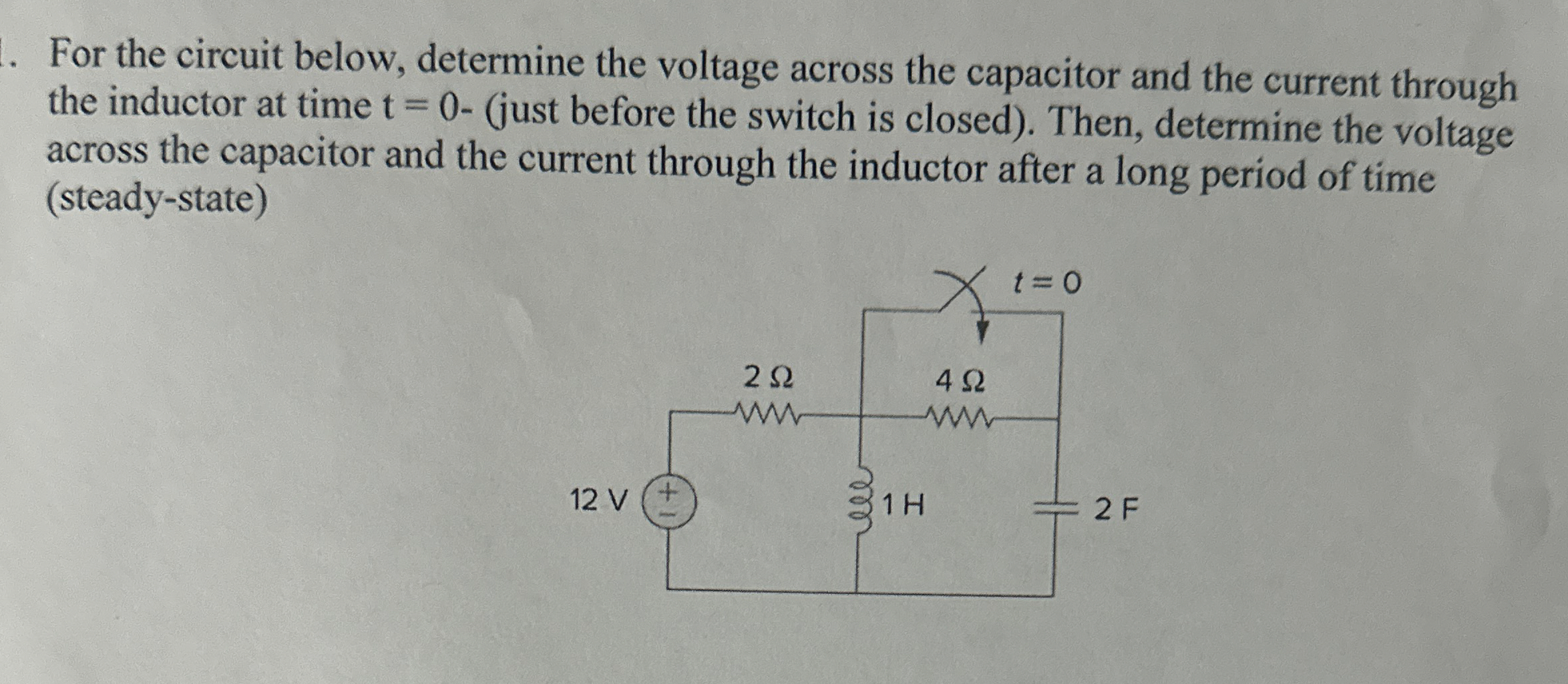 For the circuit below, determine the voltage