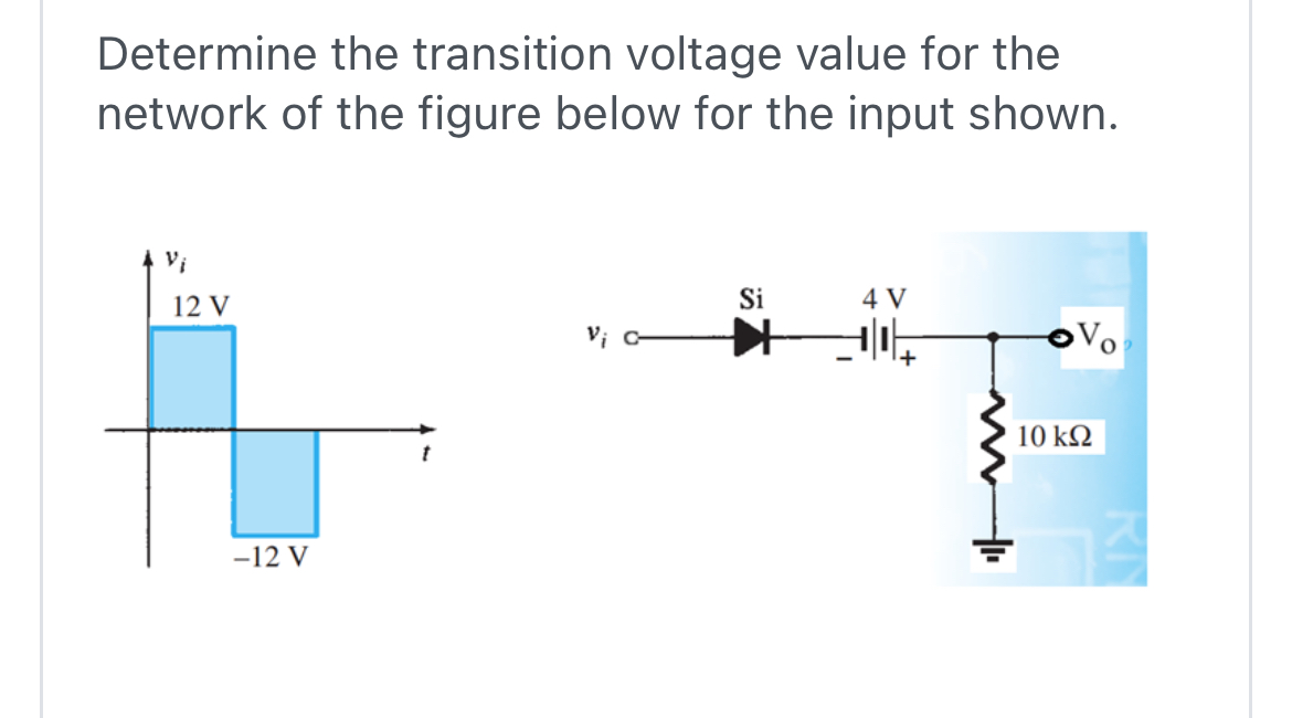 Determine the transition voltage value for the