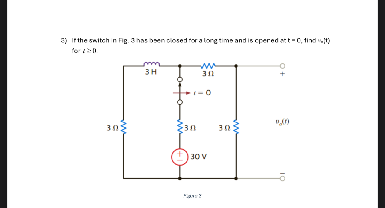 If the switch in Fig. 3 has been closed for a