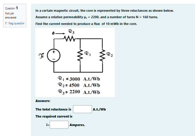 In a certain magnetic circuit, the core is