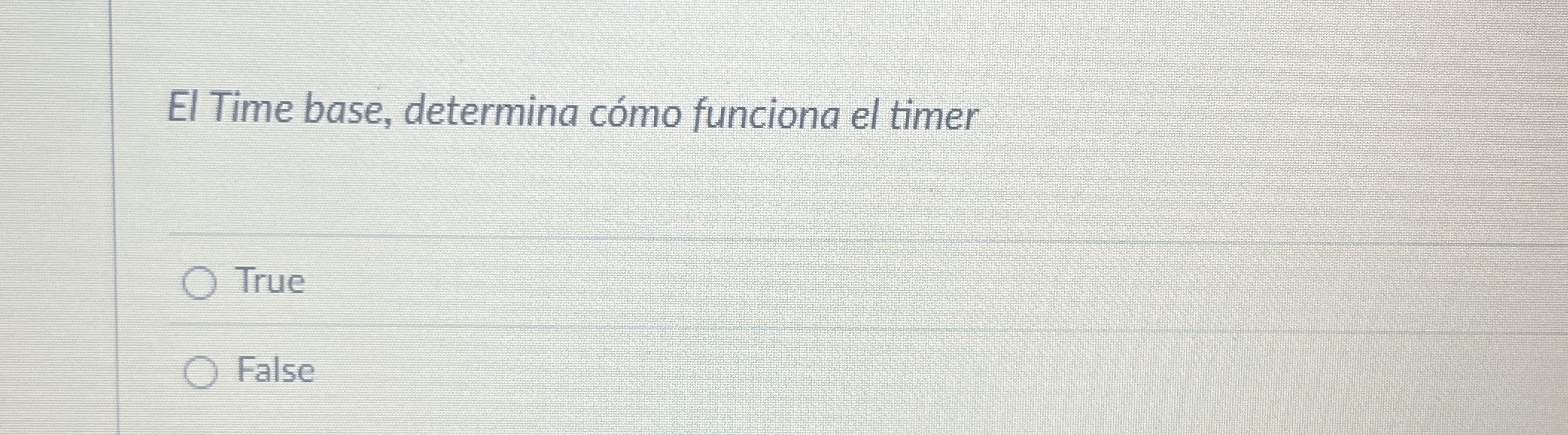 El Time base, determina c mo funciona el timer