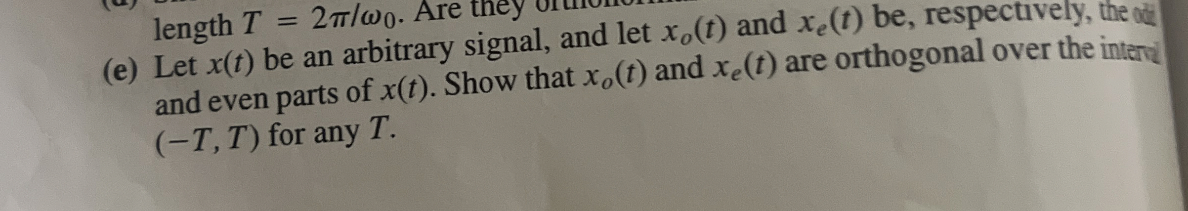 length T = 2 0 . Are ( e ) Let x ( t ) be an