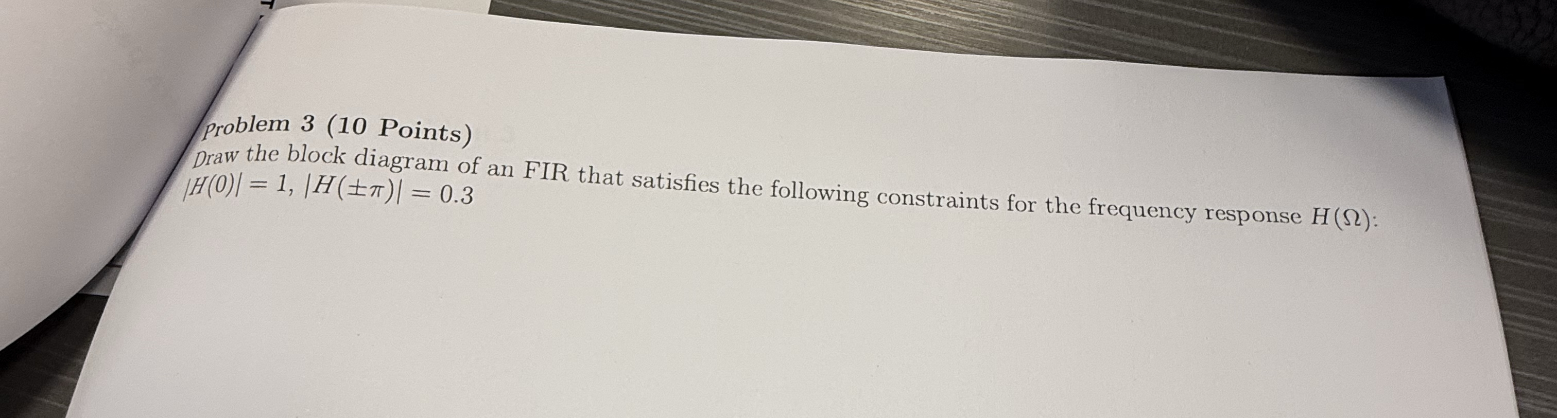 problem 3 ( 1 0 Points ) Draw the block diagram
