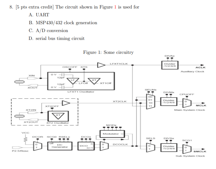 8 . [ 5 pts extra credit ] The circuit shown in