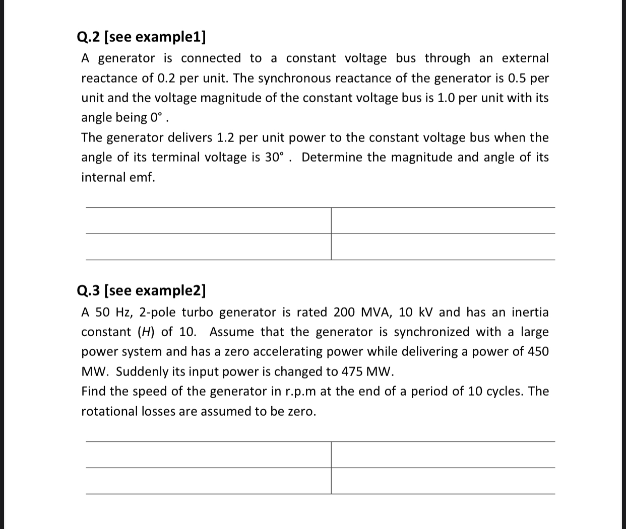 Q . 2 [ see example 1 ] A generator is connected