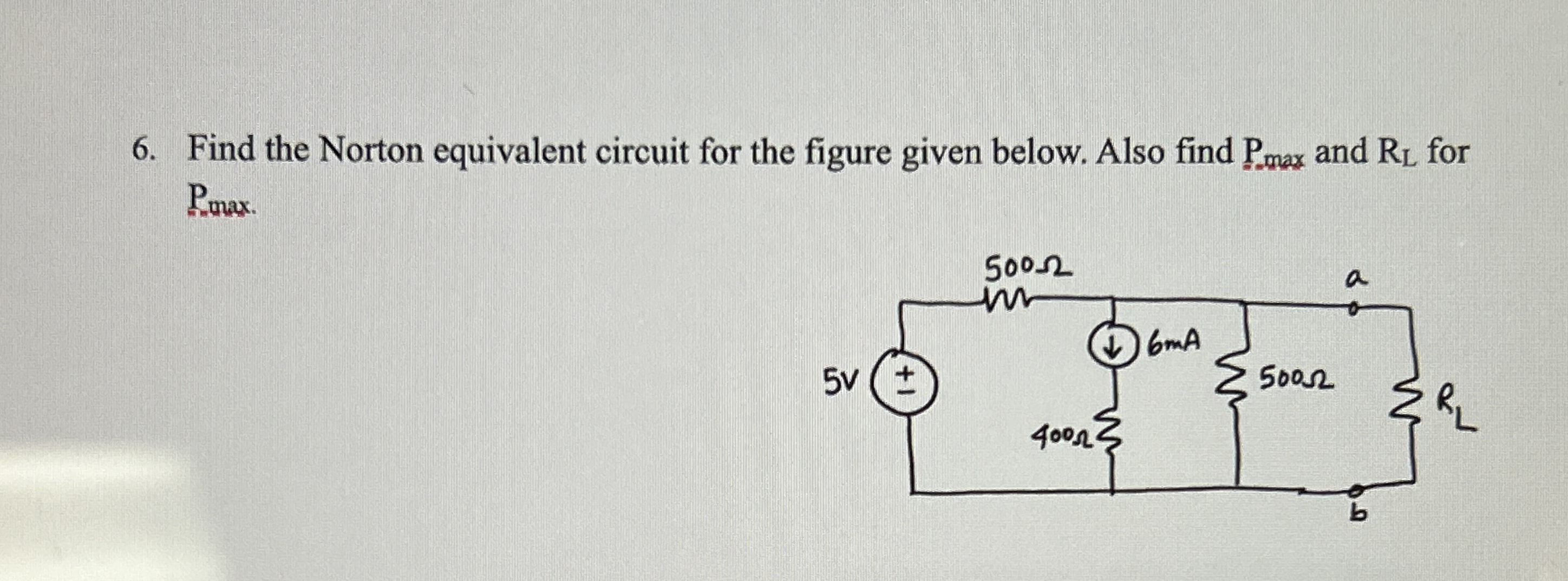 Find the Norton equivalent circuit for the figure