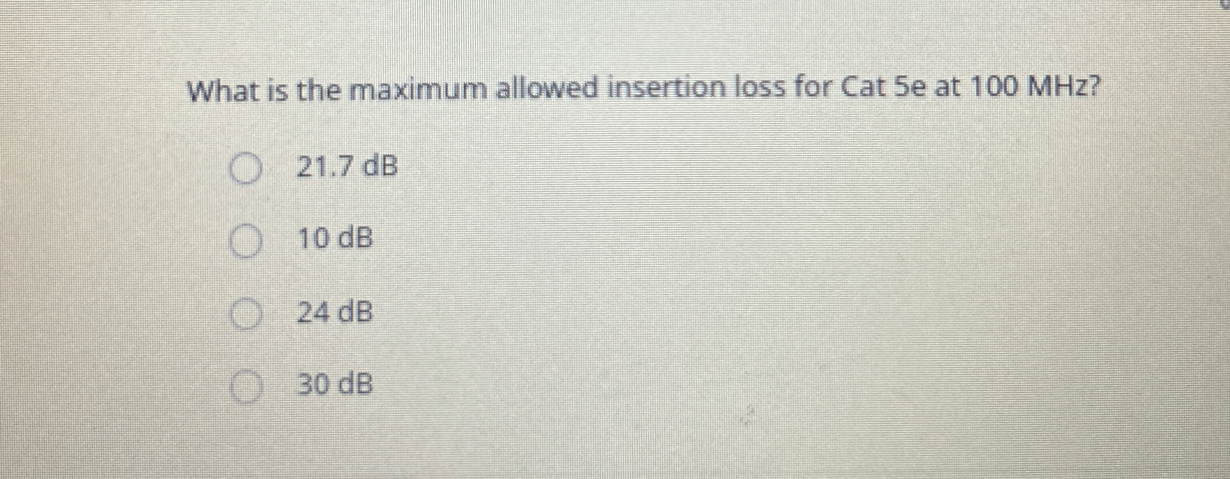 What is the maximum allowed insertion loss for