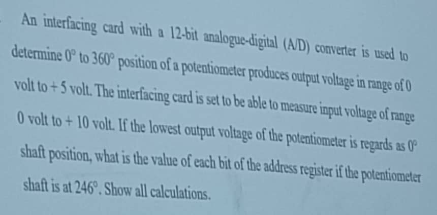 An interfacing card with a 1 2 - bit analogue -