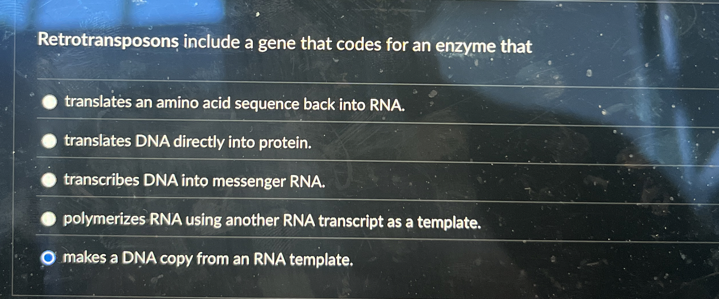 Retrotransposons include a gene that codes for an