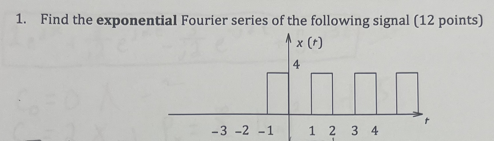 Find the exponential Fourier series of the