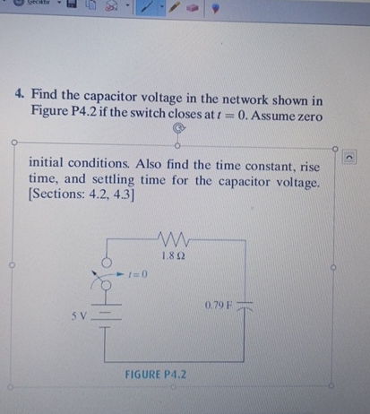 Find the capacitor voltage in the network shown