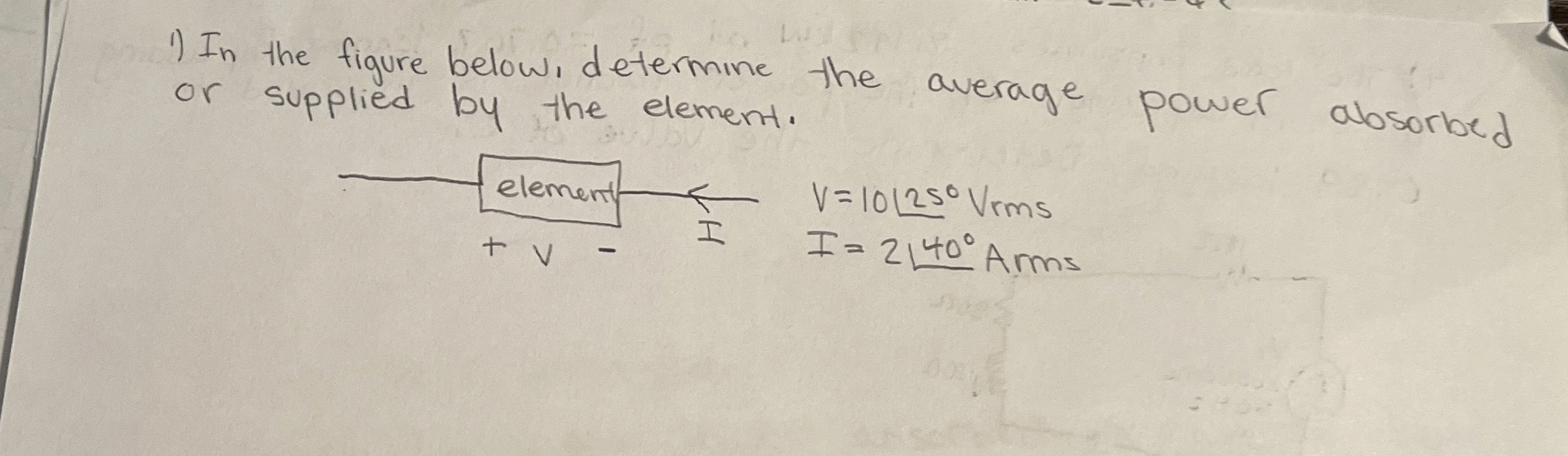 In the figure below, determine the average power
